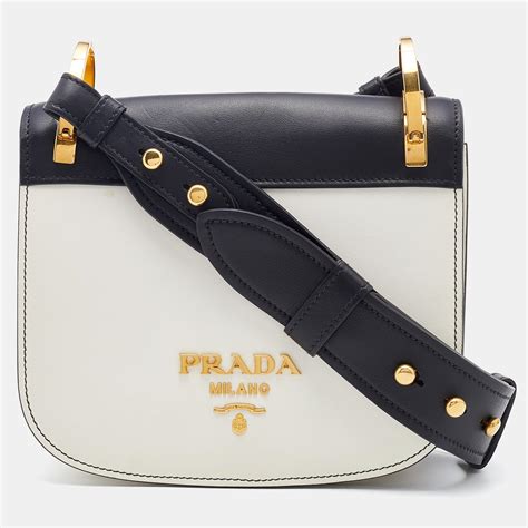 prada pionniere bag stripe|PRADA City Calf Pionniere Saddle Bag Marmo Black.